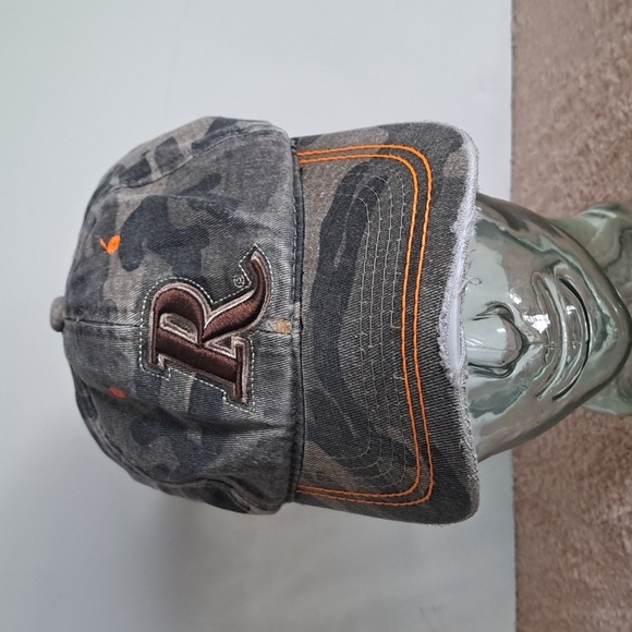 Remington Hat Cap Strap Green Orange Camo Velcro - Picture 1 of 4